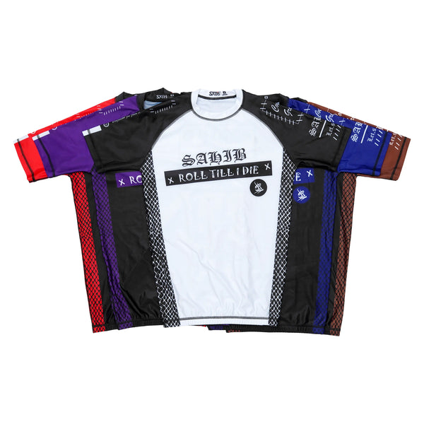 Sahib Roll Till I Die Ranked Rashguard for BJJ – IBJJF Legal Belt Colors