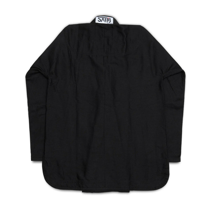 Back view of Sahib Competition Series Handmade Black BJJ Gi Kyushu 1877 jacket