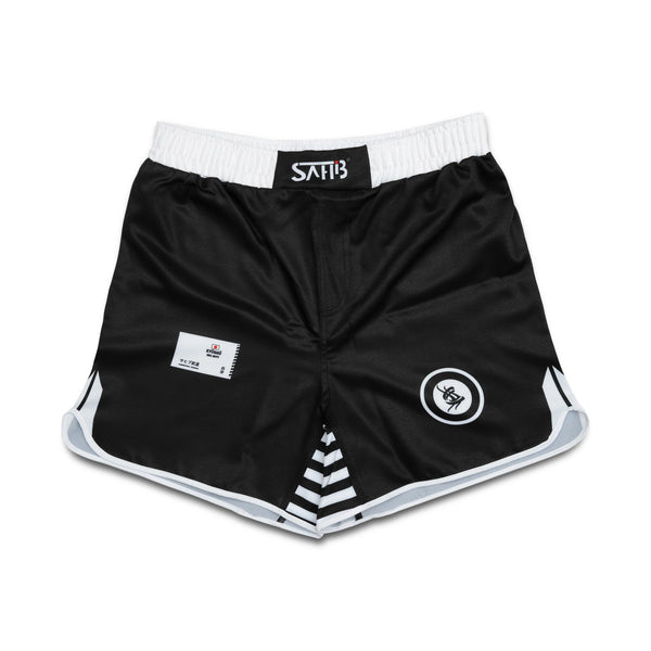 Sahib Competition Series black grappling shorts front view