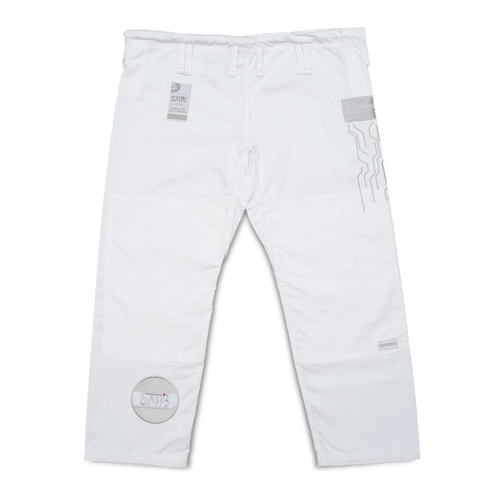 Sahib® Artificial Series white BJJ trousers – 10oz ripstop fabric for flexibility and training toughness
