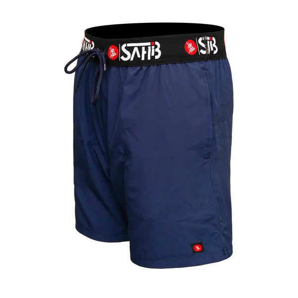 Sahib Men’s Navy Gym Shorts – Side View