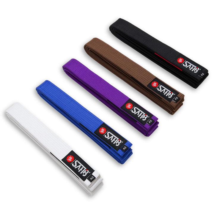 Color Options for Sahib® BJJ Belt – Blue, Purple, Brown, Black, White