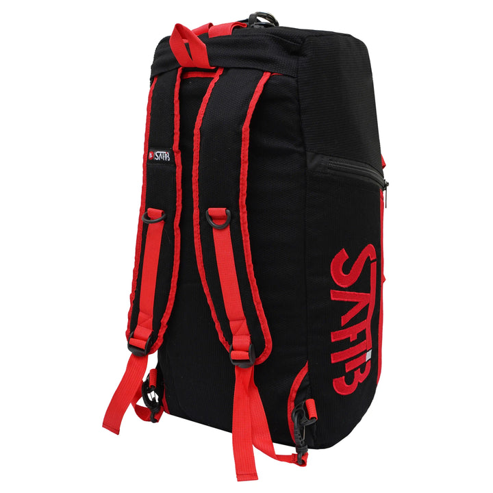 Sahib® red gym bag worn backpack-style – 3-way martial arts duffel for Jiu Jitsu and training UAE