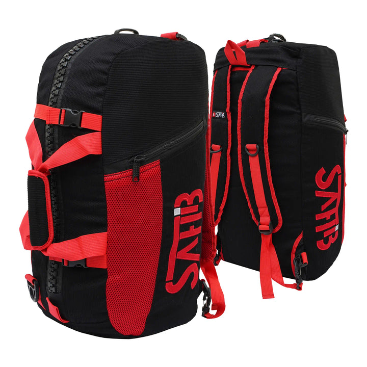 Red Sahib® BJJ gym bag front angle – stylish and durable gear bag for MMA, CrossFit UAE