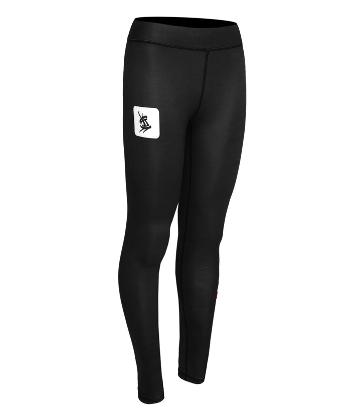 Left side athletic pose in Sahib® black grappling tights – 4-way stretch material for MMA and No-Gi.