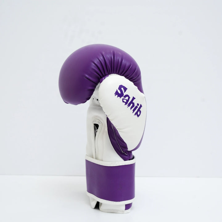 Side view of purple Sahib® gloves – ideal for striking and bag work