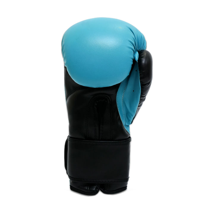 Close-up of sky blue Sahib® glove – reinforced stitching detail