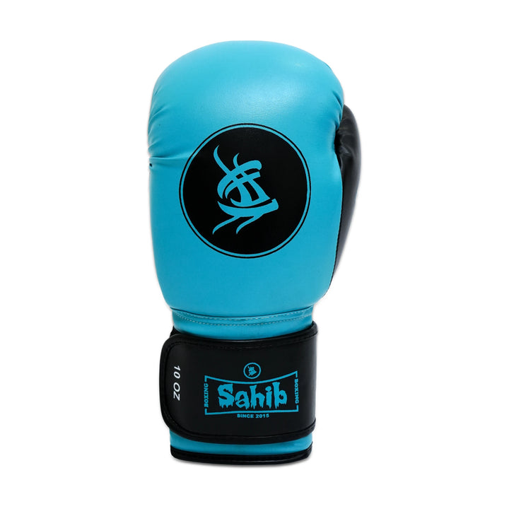 Top view of sky blue gloves – secure wrist strap and breathable fit