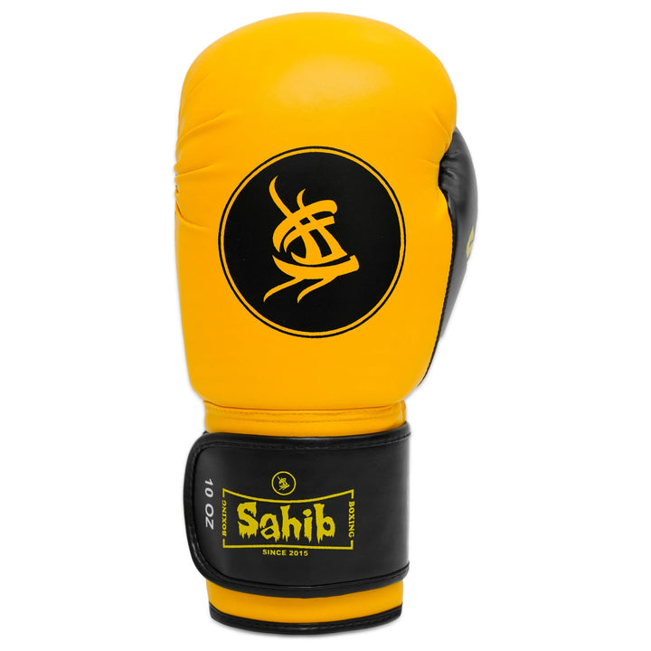 Top view of yellow punch gloves – breathable lining and ergonomic fit
