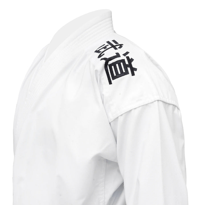 Sahib Canvas Karate Gi white right shoulder traditional Japanese embroidery