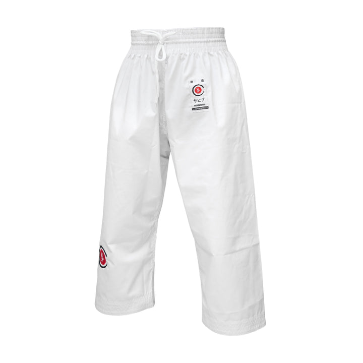 Sahib Canvas Karate Gi white trouser full view – elastic waistband karate pants