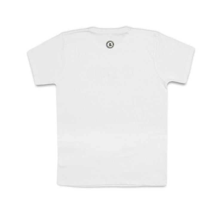 Back view of Sahib® Competition Series T-Shirt in white – clean, unisex streetwear design