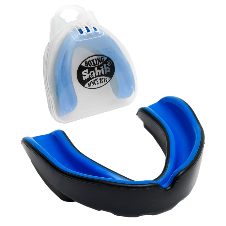 Sahib Double Color Boxing Mouthguard – Blue & Black Right Side View