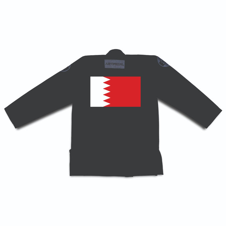 Sahib custom Bahrain flag BJJ kimono for Jiu Jitsu athletes, training, and competition