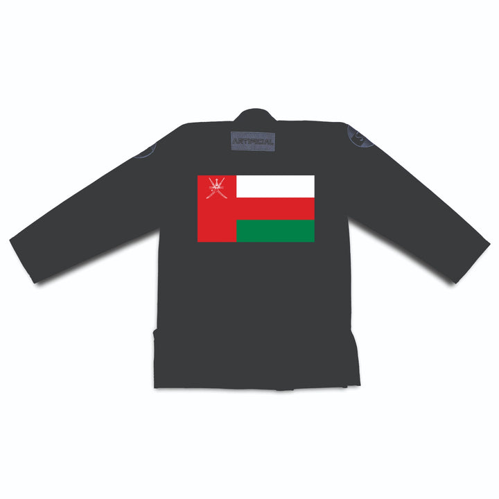Sahib custom Oman flag BJJ kimono for martial arts training and Jiu Jitsu competitions