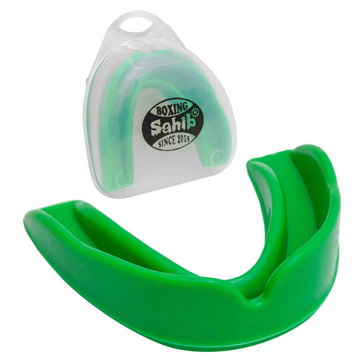 Green jaw protection mouthguard used in combat sports