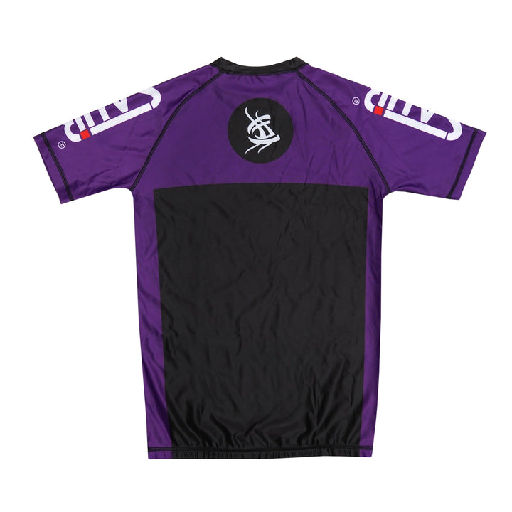 Back of purple Sahib® No-Gi Rashguard – designed for grappling and MMA training