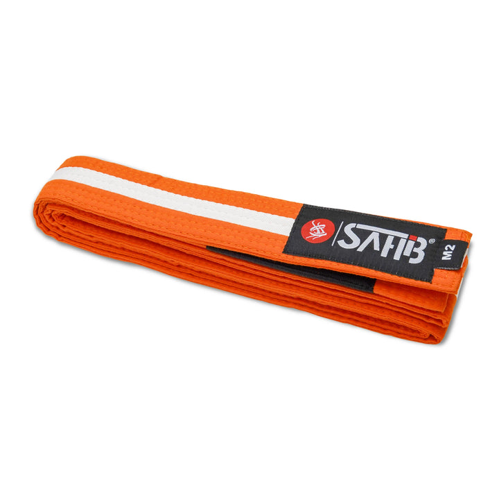Sahib® Junior BJJ Belt – Orange‑White Red‑Black Combo Full View