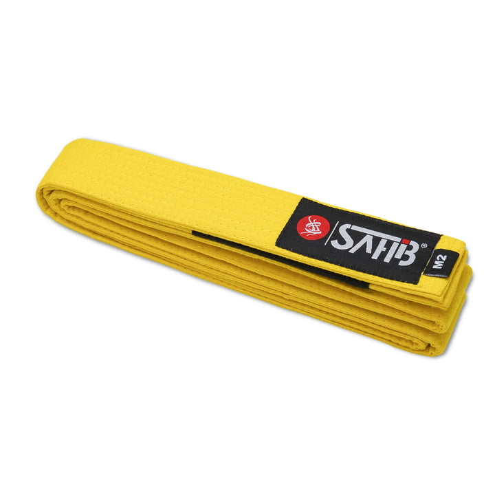 Sahib® Junior BJJ Belt – Full View of Yellow Kids Belt