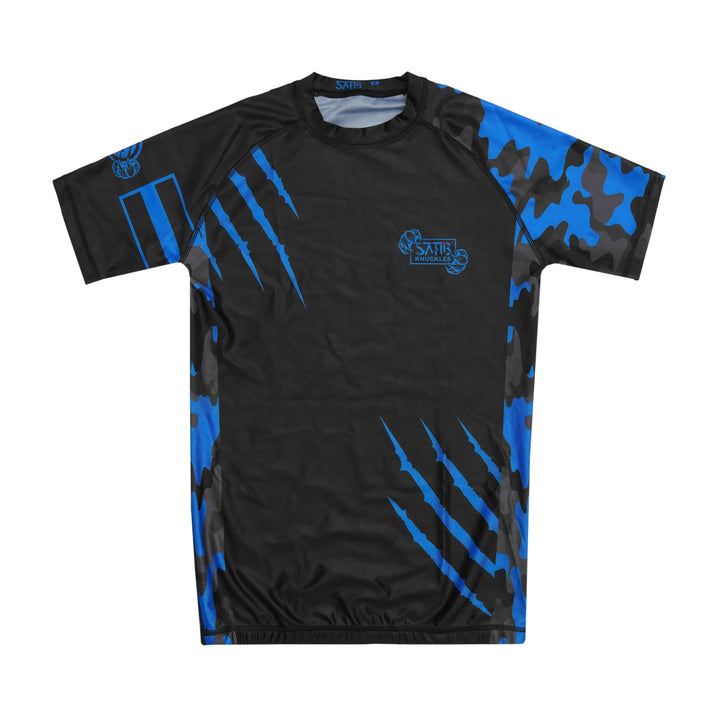 Sahib® Knuckles Blue Rashguard – Ranked BJJ Compression Gear for No‑Gi Training