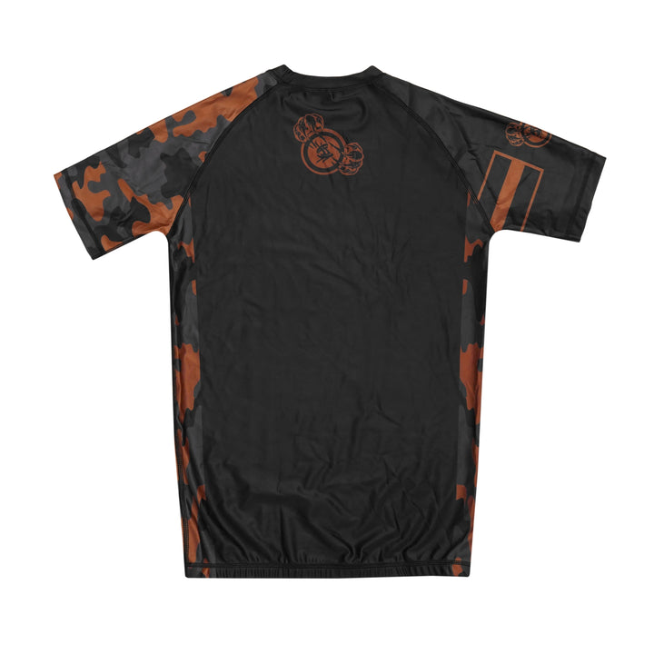 Back View – Sahib® Knuckles Brown Ranked Rash Guard for Training