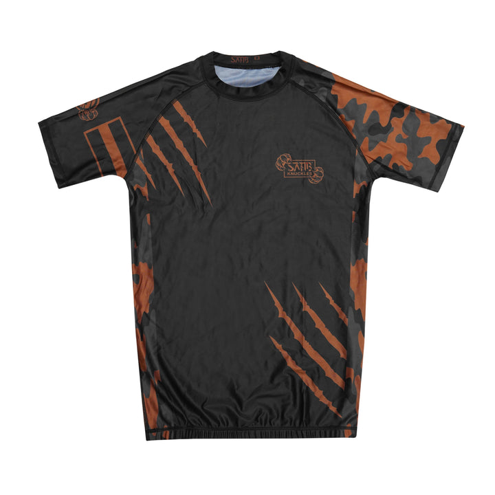  Sahib® Knuckles Brown Rashguard – Compression Fit BJJ Gear for MMA & Grappling
