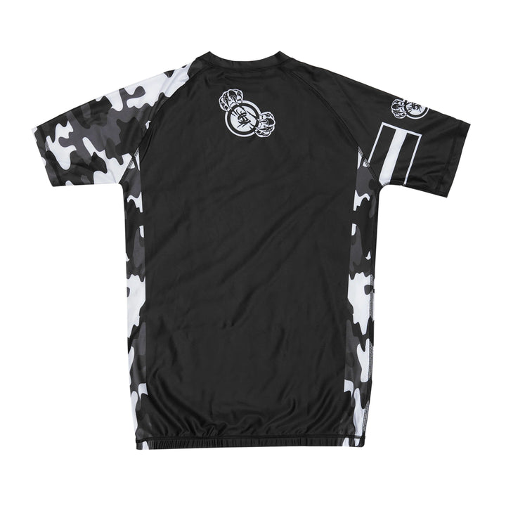 Back Profile – Sahib® Knuckles White Ranked Rash Guard for No‑Gi Use