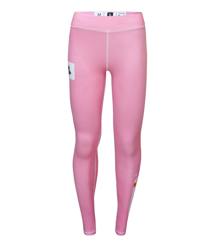Front pose of Sahib® pink women's spats – sleek compression wear for martial arts and active use.
