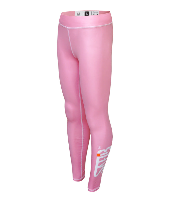 Right view of Sahib® pink compression leggings – women's performance fit with stylish finish.