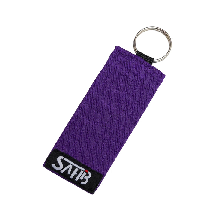 Purple belt martial arts keychain for BJJ or karate lovers – Handcrafted by Sahib