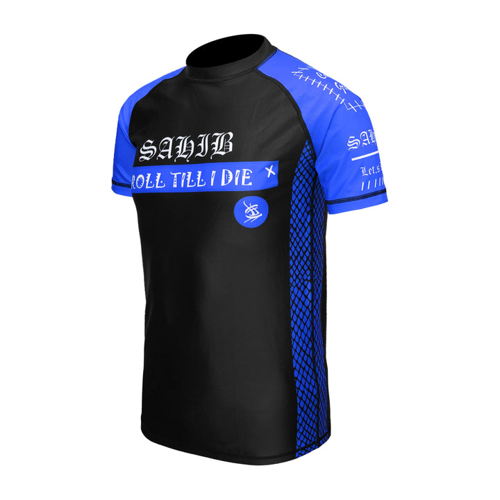 Blue Belt Rashguard for No-Gi BJJ – Sahib Left Side