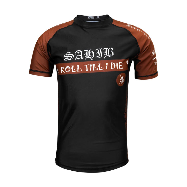 Sahib Brown Belt Rashguard – Front View Ranked Rash Guard