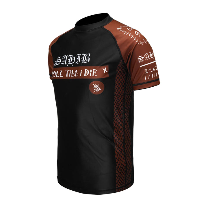 Ranked BJJ Rashguard – Brown Belt Left View