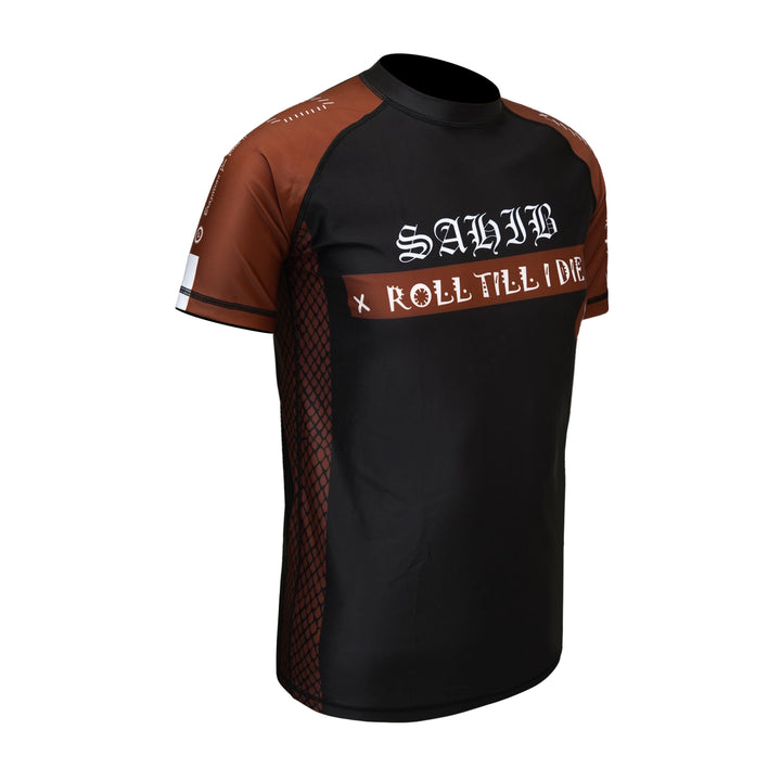 Brown Belt IBJJF Legal Rashguard – Side Profile