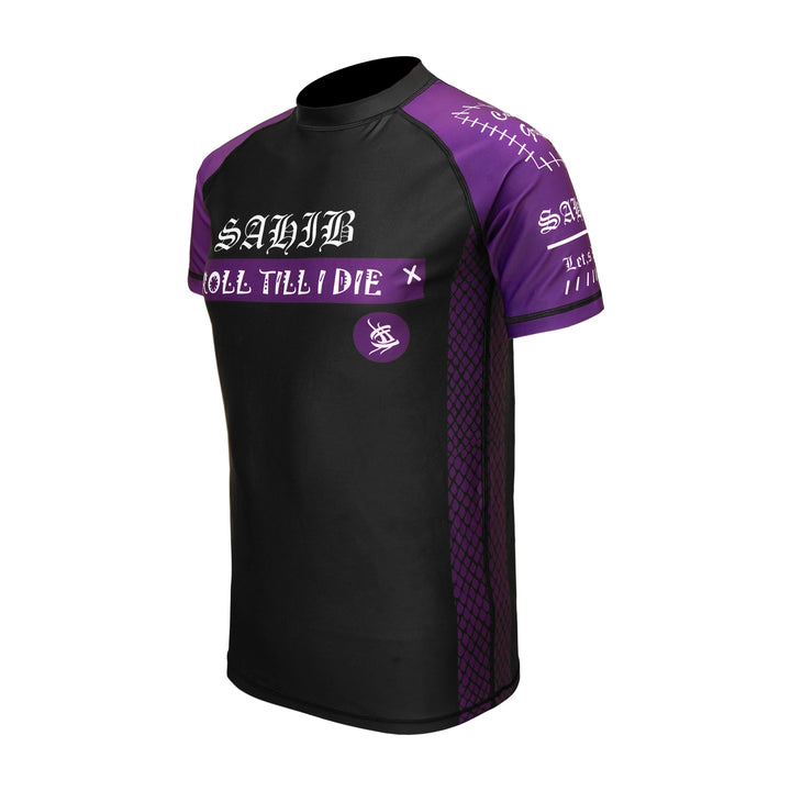 Ranked BJJ Rashguard – Purple Belt Left Side