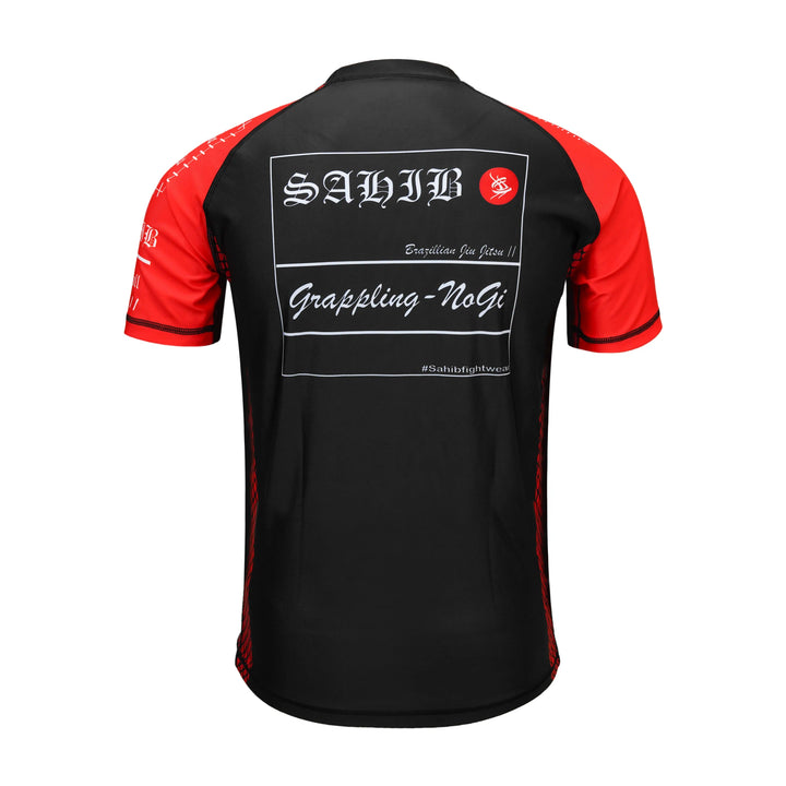 Back View – Red Compression Rashguard by Sahib®
