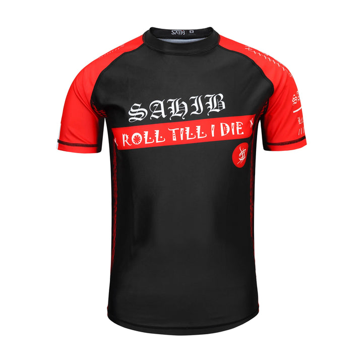 Red BJJ Rashguard – Front View by Sahib®