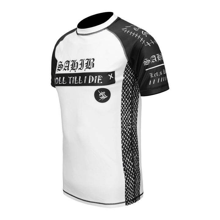 Sahib White Belt Rashguard – Left Side View