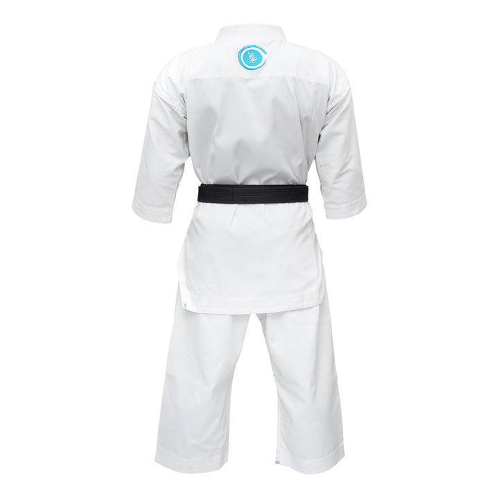 Rear view of Sahib® Sakura Blue Label Karate Gi – crisp, durable karate apparel designed for daily training
