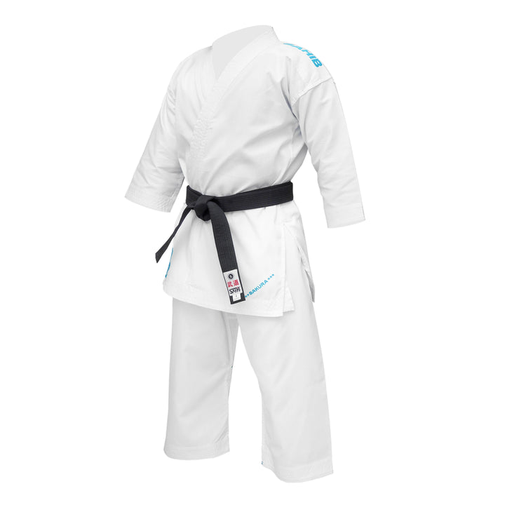 Full size layout of Sahib® Sakura Blue Label Karate Gi – lightweight design for training, sparring, and tournaments