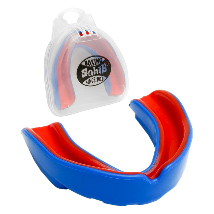 Blue and Red Sahib Sparring Mouth Guard – Profile Angle