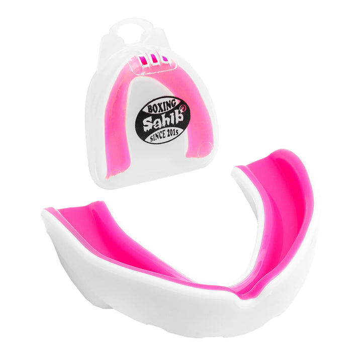 Sahib Stylish Dual-Color Mouthguard – White and Pink for Athletic Use