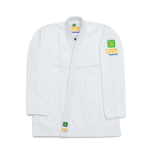 Front view of Sahib® Travel BJJ Gi – lightweight 10oz ripstop gi for travel and training