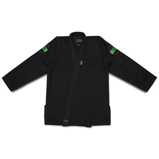 Front view of Sahib® UAE Series BJJ Gi in black – 350 GSM Pearl Weave kimono for Jiu Jitsu training and competition