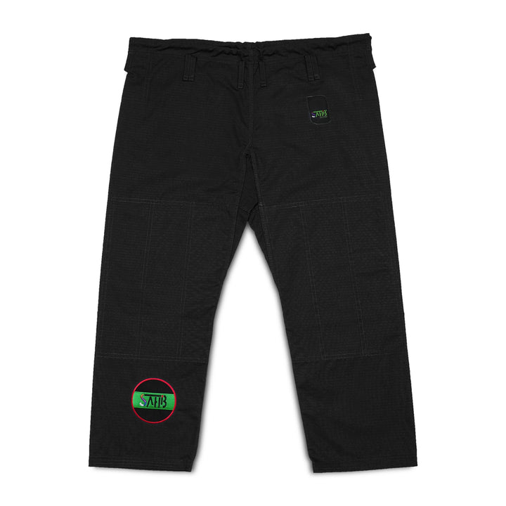 Black 10oz ripstop pants from Sahib® UAE Series BJJ Gi – durable and flexible for mat performance