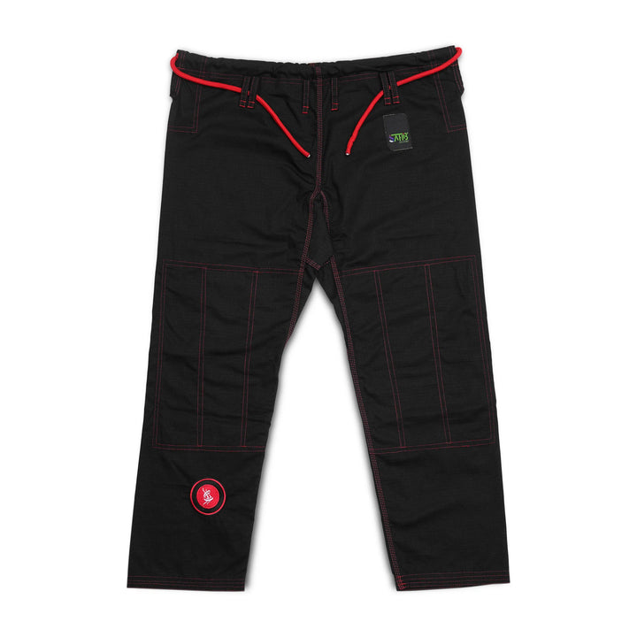  Black and red ripstop gi pants – part of the Sahib® UAE Series V2 BJJ Kimono for lightweight ground fighting sessions