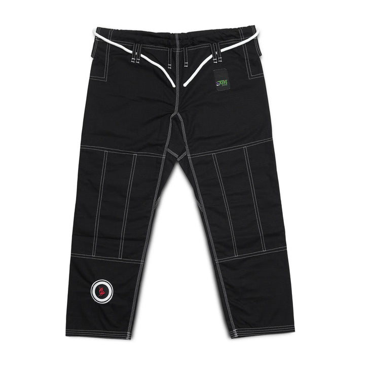 Sahib® UAE Series V2 black and white gi pants – ripstop BJJ trousers for mobility and comfort during practice
